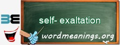 WordMeaning blackboard for self-exaltation